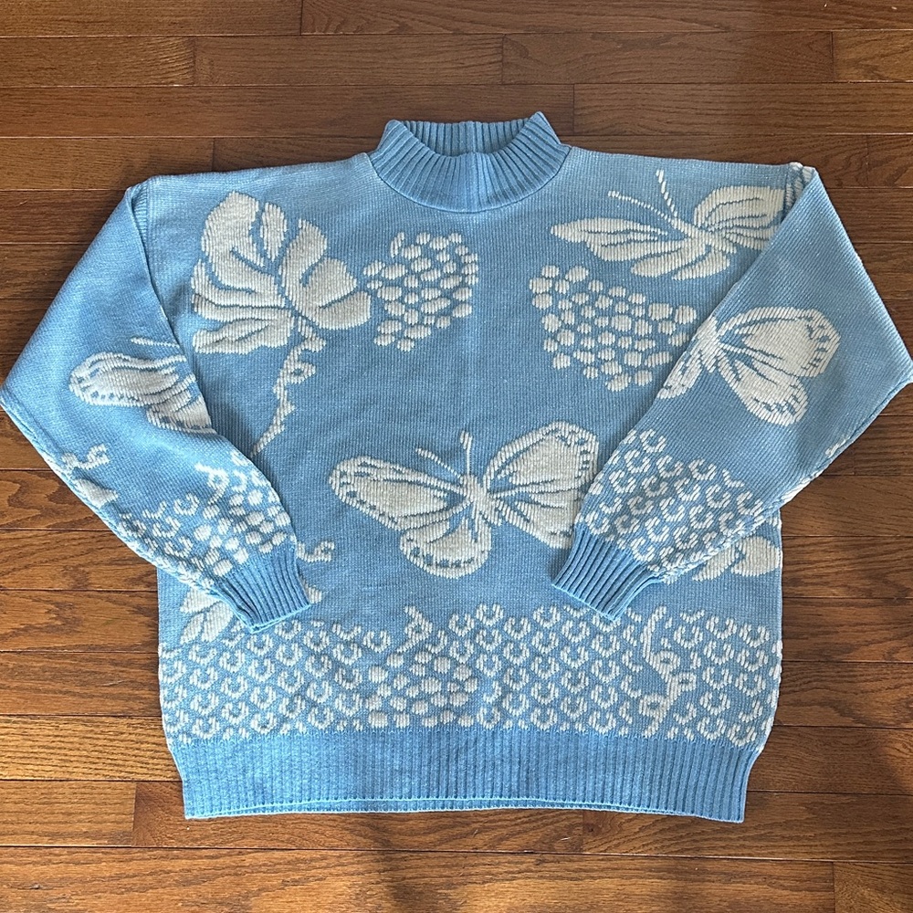 Vintage Kawaii Butterfly Sparkley Sweater